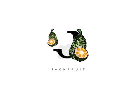 Foto de Este es un moderno Vector de Jackfruit, Gran combinación de símbolo de Jackfruit con la letra J como inicial de Jackfruit sí mismo. Niza para Logo, Monograma, Símbolo o cualquier necesidad de diseño gráfico. - Imagen libre de derechos