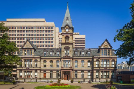 Foto de Vista de la fachada del Ayuntamiento de Halifax, Halifax, Nueva Escocia, Canadá - Imagen libre de derechos