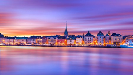 Photo for Gamla Stan island under colorful sunset sky, Stockholm, Sweden - Royalty Free Image
