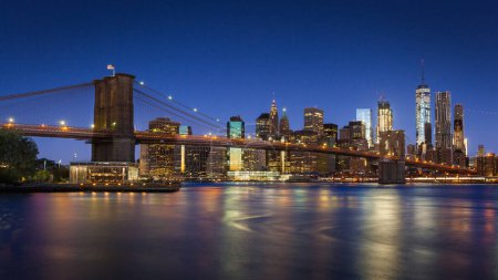 Photo for Brooklyn Bridge and Lower Manhattan, New York City, USA - Royalty Free Image