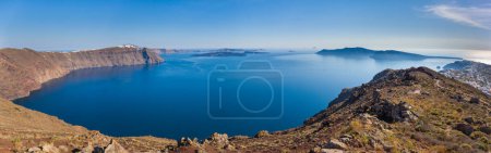 Photo for Panoramic view of the caldera from the northern edge, Santorini, Greece - Royalty Free Image