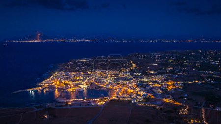 Photo for The little town of Favignana at dusk, Egadi Islands, Italy. - Royalty Free Image