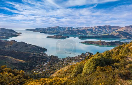 Photo for Scenic view of Lyttleton Harbour on Banks Peninsula, New Zealand - Royalty Free Image