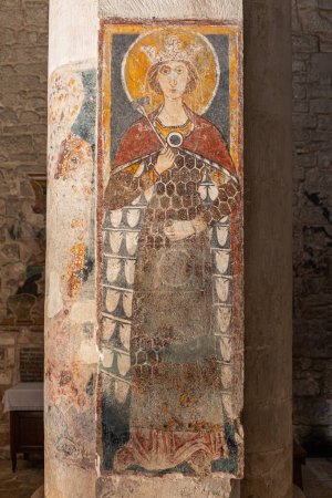 Photo for Byzantine style fresco of St. Margaret (Santa Margherita), church of Saint Mary Maggiore (Santa Maria Maggiore), Monte Sant'Angelo, Foggia, Italy - Royalty Free Image