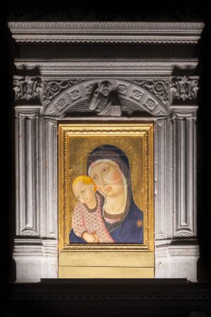 Photo for Madonna and child by Sano di Pietro inside the cathedral, Montepulciano, Italy - Royalty Free Image