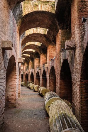 Photo for Underground of the Flavian Amphiteater of Pozzuoli, Naples, Italy - Royalty Free Image