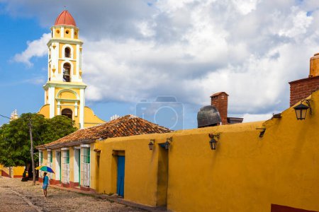 Colonial houses and the Tower of Saint Francis Convent, Trinidad, Cuba