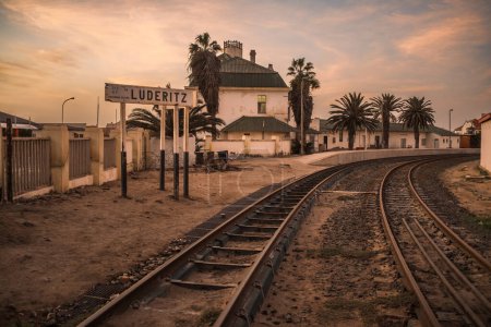 La gare de Luderitz, Namibie, patrimoine de l'époque coloniale allemande.