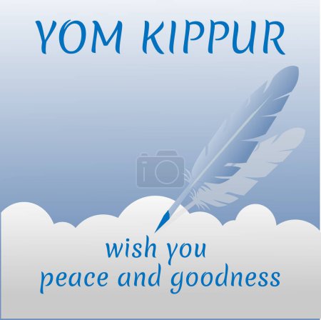 Photo for Yom Kippur Template Vector Illustration. Jewish Holiday Decorative Design Suitable for Greeting Card, Poster, Banner, Flyer. Israel Holiday for Judaism religion, day of atonement. - Royalty Free Image
