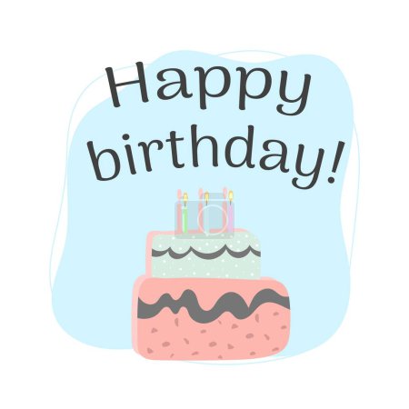 Téléchargez les photos : Joyeux anniversaire cupcake illustration carte - en image libre de droit