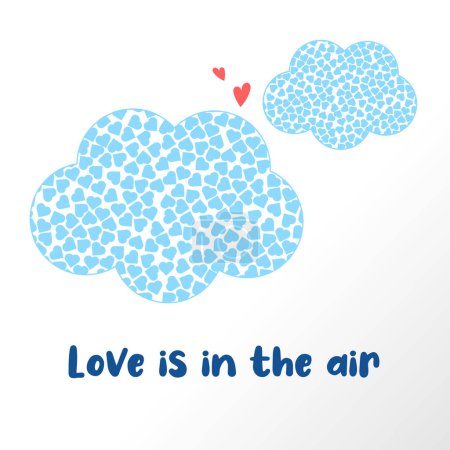 Téléchargez les photos : L'amour est dans l'air Valentine affiche. Illustration vectorielle - en image libre de droit