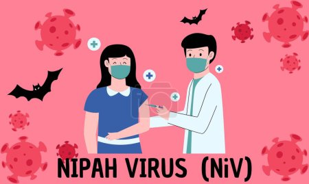 Illustration for Nipah virus (niv) infection is a newly emerging zoonosis that causes severe disease in both animals and humans. Vector illustration - Royalty Free Image