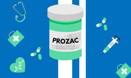 Téléchargez les illustrations : Illustration Prozac 3D sur fond blanc - en licence libre de droit