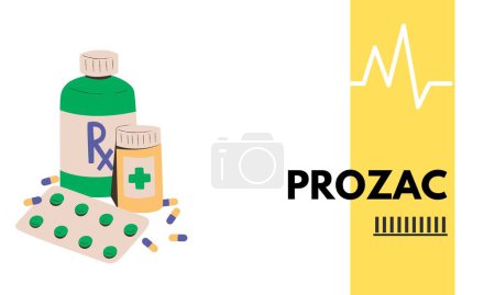 Téléchargez les illustrations : Illustration Prozac 3D sur fond blanc - en licence libre de droit
