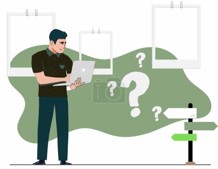 Asking questions and curious vector illustration 