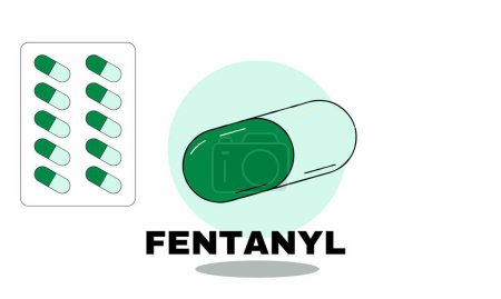 Illustration for Fentanyl medical vector illustration - Royalty Free Image