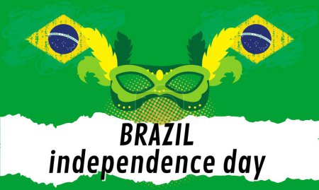 Bannière de fête nationale du Brésil pour la fête de l'indépendance du Brésil avec un design moderne abstrait