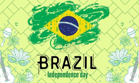 Brasilien Nationalfeiertagsbanner für Brasiliens Unabhängigkeitstag mit abstraktem modernem Design