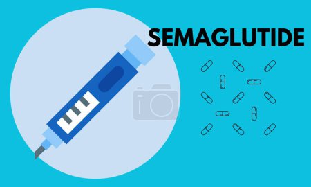 Semaglutide Ozempic contrôle par injection taux de sucre dans le sang vecteur.