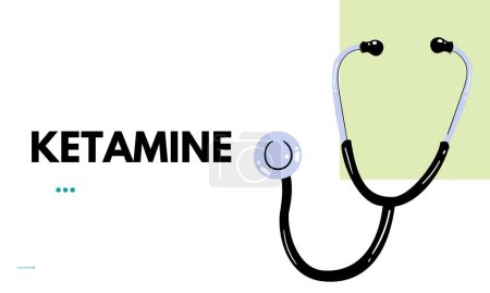 Ketamine medical bottle of medication dissociative anesthetic used for induction and maintenance of anesthesia. vector illustration 