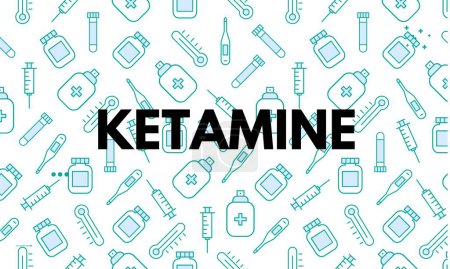 Ketamin medizinische Flasche Medikament dissoziative Anästhesie zur Induktion und Aufrechterhaltung der Anästhesie verwendet. Vektorillustration 