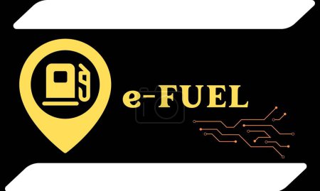 Illustration for Electrofuels or e-fuels or synthetic fuels are an emerging class of carbon neutral fuels that are made from renewable sources vector. - Royalty Free Image
