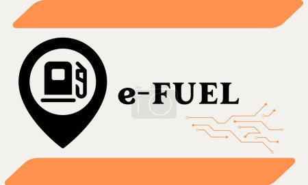 Illustration for Electrofuels or e-fuels or synthetic fuels are an emerging class of carbon neutral fuels that are made from renewable sources vector. - Royalty Free Image