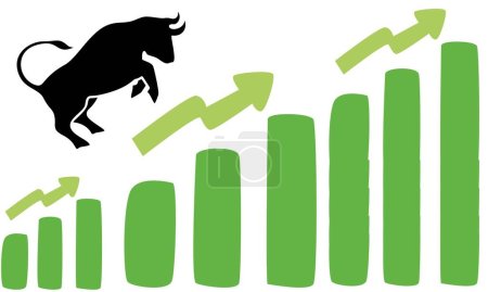 Toro y oso tendencia del mercado en criptomoneda o acciones gráfico de precios ciptomoneda Vector.
