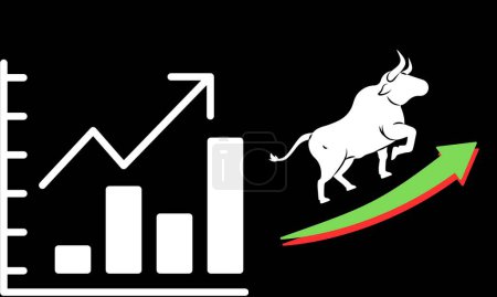 Bull and Bear market trend in crypto currency or stocks cyptocurrency price chart Vector.