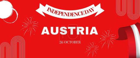 Austria national day banner for independence day anniversary. Flag of Austria and modern geometric retro abstract design