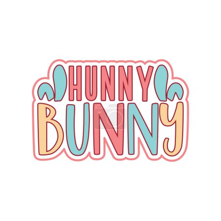Ilustración de Hunny Bunny Feliz Pascua Celebración - Imagen libre de derechos