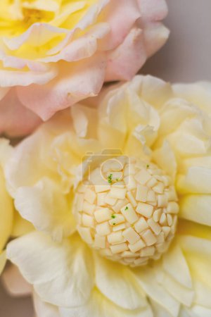 Photo for Round candy on a flower. Spring concept. Food styling. - Royalty Free Image