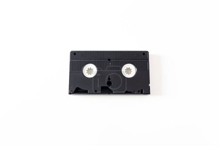 Photo for Old video cassette isolated on white background. Flat lay, overhead view, top view. - Royalty Free Image