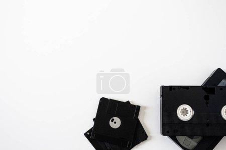 Photo for Vintage old-fashioned ways to keep memories. VHS on a white background. - Royalty Free Image