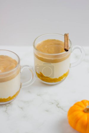Photo for Pumpkin Latte on white background. Autumn concept. - Royalty Free Image
