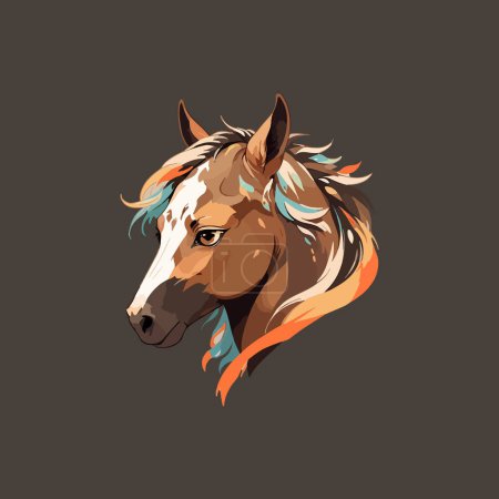 Foto de Cabeza de caballo marrón ilustración. - Imagen libre de derechos