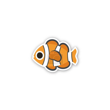 Tropische Fische Ikone. Clownfisch-Ikone. Emoji Vektor. Bunte Ikone. Symbolvektor. Icon Design