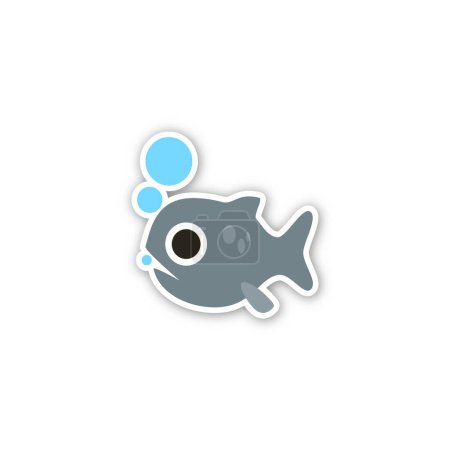 Ilustración de Icono de pescado. Emoji Vector. Icono colorido. Icono Vector. Icono de diseño - Imagen libre de derechos