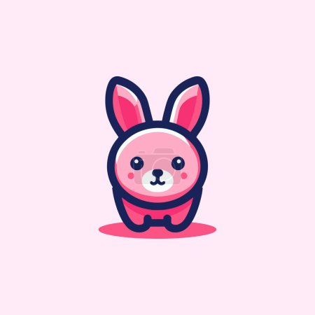 Illustration of a pink rabbit in vector format