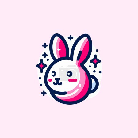 Pink rabbit design, lovely rabbit icon