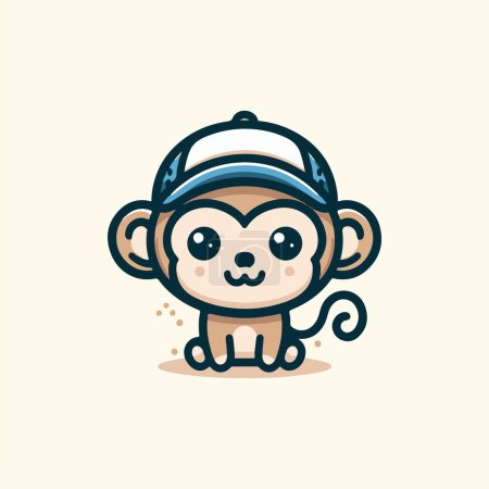 Whimsical Monkey Sporting a Vibrant Cap.