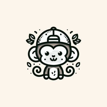 Discover the Playful Side of Fashion with Our Monkey in a Trendy Cap Vector Art