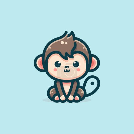 Foto de An endearing monkey in a vector illustration - Imagen libre de derechos