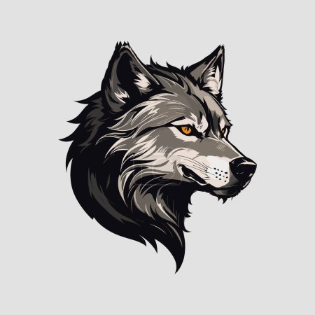 Beautiful Wolf Profile Illustration