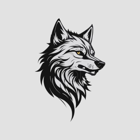 Bold Wolf Head Tattoo Design Vector