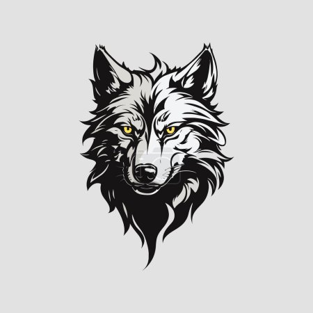Mystical Wolf Head Ink Vector
