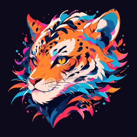 Foto de Dibujo vectorial expresivo de cabeza de tigre - Imagen libre de derechos