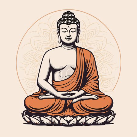 Vector graphic of a Meditation Buddha, capturing the essence of peace and meditation