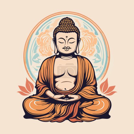 Gráfico aislado de Buda meditante sereno