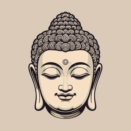 Ilustración de Diseño pacífico de cabeza de Buda - Imagen libre de derechos